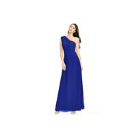 Royal_blue Azazie Kallie - One Shoulder Strap Detail Floor Length Chiffon And Lace Dress - Charming