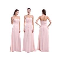 Pearl Pink  Bridesmaid Dress, A line Sweetheart Long Chiffon Bridesmaid Dress, Simple Popular Brides