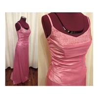 Vintage 2 Piece Pink Beaded Blouse and Skirt Prom Formal Bridesmaid Princess Ball Gown Dress - Hand-