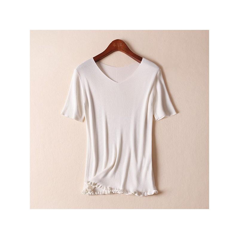 My Stuff, Slimming Comfortable Silk Knitted Sweater T-shirt - Lafannie Fashion Shop