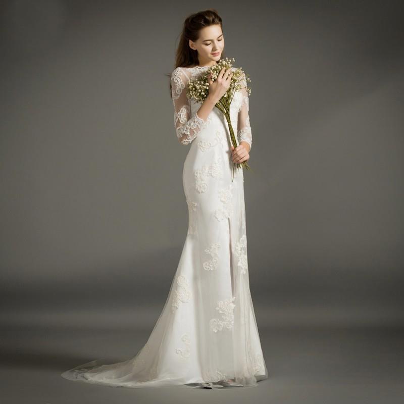 My Stuff, Azazie Erin word shoulder long sleeves beautiful beautiful waist fish tail simple wedding