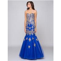 Glow by Colors - G708 Gilt Embroidered Trumpet Gown - Designer Party Dress & Formal Gown