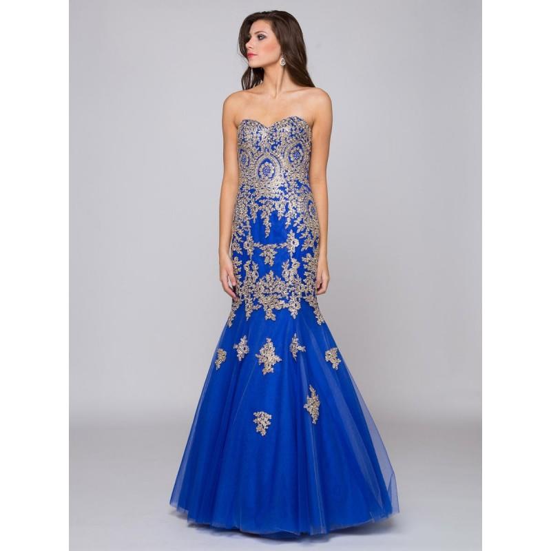 My Stuff, Glow by Colors - G708 Gilt Embroidered Trumpet Gown - Designer Party Dress & Formal Gown