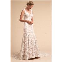 BHLDN Spring/Summer 2018 Harlow Lace Open Back Chapel Train Ivory Embroidery Mermaid V-Neck Sleevele