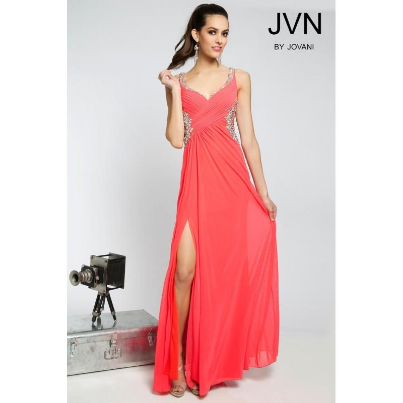 My Stuff, JVN Prom JVN94375 Sheer Back Gown by Jovani - Brand Prom Dresses|Beaded Evening Dresses|Ch