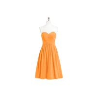 Tangerine Azazie Heidi - Back Zip Knee Length Sweetheart Chiffon Dress - Charming Bridesmaids Store