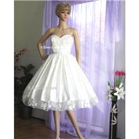 Sample SALE. Retro Style Tea Length Wedding Dress. - Hand-made Beautiful Dresses|Unique Design Cloth