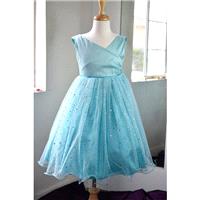 Flower girl Mint Silk Multi Layer Dress (0010) - Hand-made Beautiful Dresses|Unique Design Clothing