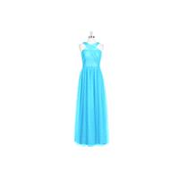 Pool Azazie Mallory - Back Zip Tulle And Lace Floor Length V Neck Dress - Simple Bridesmaid Dresses