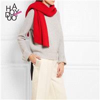 Ladies fall 2017 new stylish new knitted thermal solid color scarves - Bonny YZOZO Boutique Store