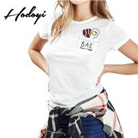Must-have Vogue Simple Printed Slimming Scoop Neck Summer T-shirt - Bonny YZOZO Boutique Store