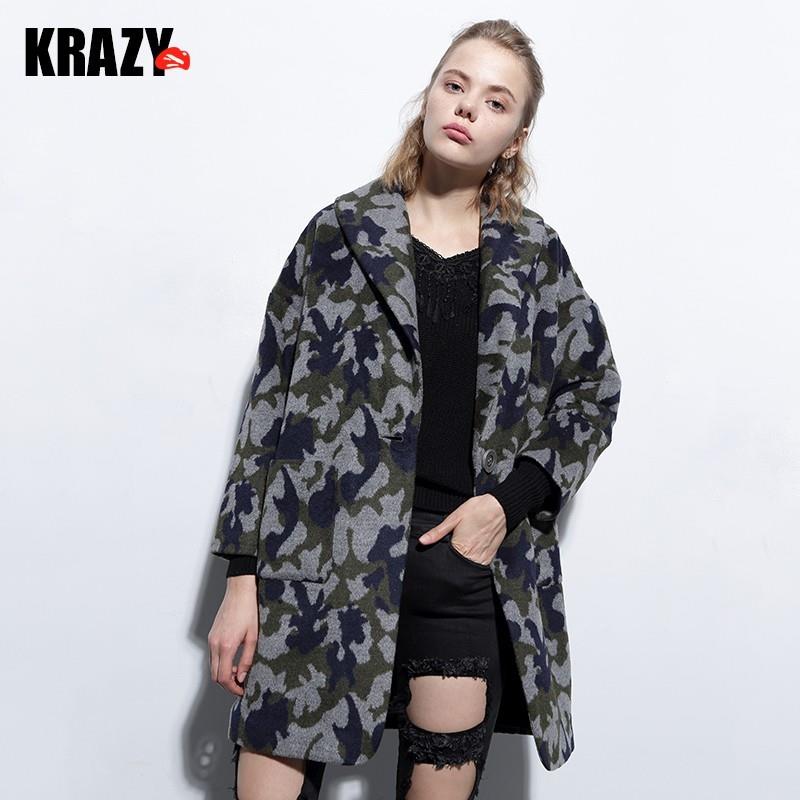 My Stuff, Army Coccoon Shaped Wool Leopard Overcoat Coat - Bonny YZOZO Boutique Store