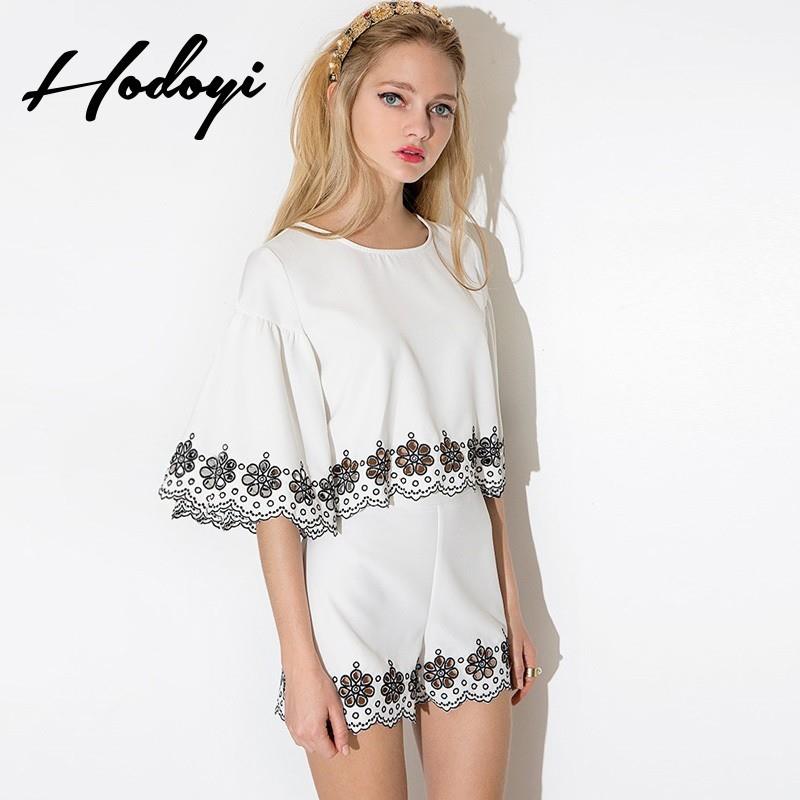 My Stuff, Vogue Embroidery Hollow Out High Waisted White Spring Short - Bonny YZOZO Boutique Store