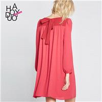 Oversized Sweet Solid Color Bow Summer Dress - Bonny YZOZO Boutique Store