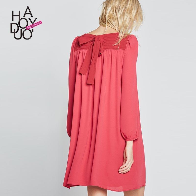 My Stuff, Oversized Sweet Solid Color Bow Summer Dress - Bonny YZOZO Boutique Store