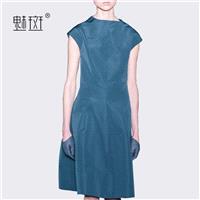 Slimming A-line Sleeveless Summer Blue Dress - Bonny YZOZO Boutique Store