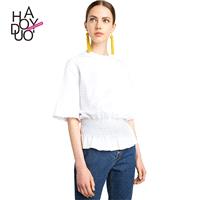 Vogue Simple Ruffle Slimming Curvy Flare Sleeves One Color Summer T-shirt - Bonny YZOZO Boutique Sto