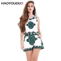 Sexy Vintage Printed Summer Casual Outfit Crop Top Sleeveless Top - Bonny YZOZO Boutique Store
