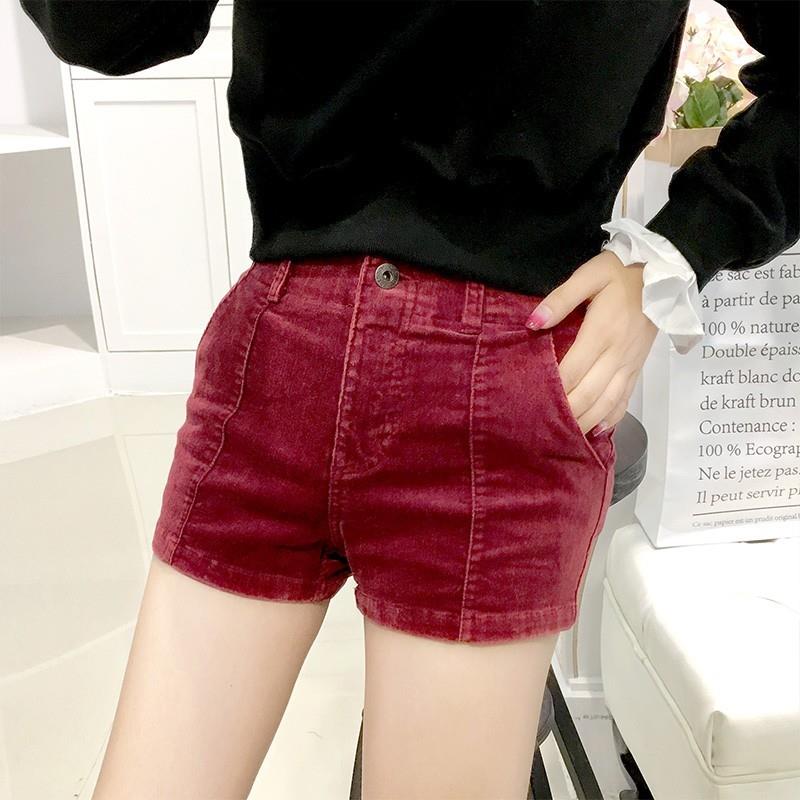My Stuff, Vintage Student Style Slimming High Waisted Corduroy Summer Flexible Casual Short - Bonny