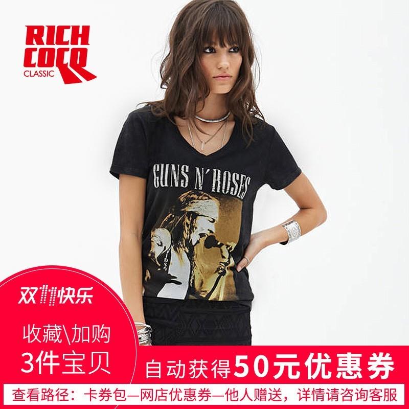 My Stuff, Must-have Old School Oversized Student Style Printed V-neck Fall Casual Short Sleeves T-sh