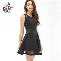 2017 summer dress new sexy lace Halter slim a-splicing dress - Bonny YZOZO Boutique Store