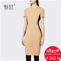 Office Wear Attractive Split Front Plus Size Scoop Neck Summer Short Sleeves Dress - Bonny YZOZO Bou
