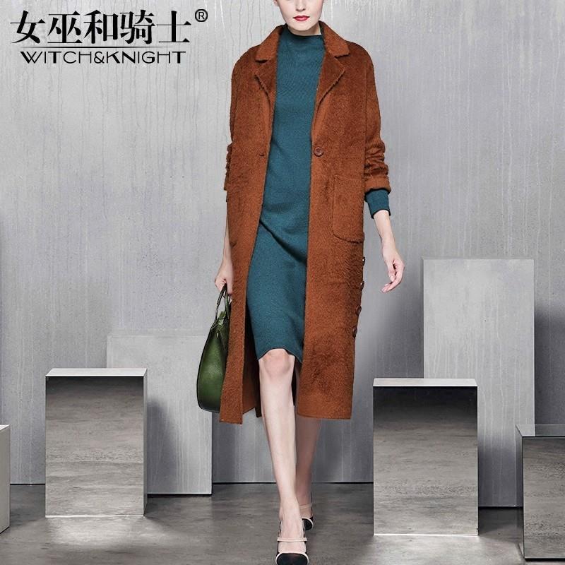 My Stuff, Vogue Wool Cashmere One Color 9/10 Sleeves Suit Tie Wool Coat Overcoat - Bonny YZOZO Bouti