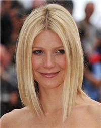 Gwyneth's blunt bob is even more striking when paired with a strapless bandeau or sweetheart necklin