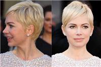 Michelle Williams shows how a Vidal-inspired pixie crop can look sleek and smart.