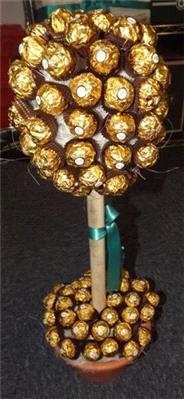 Claire says: _Ferrero Rocher tree for guests as they arrive. Very simply done - they are stuck on wi