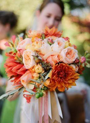 Flowers, bouquet, orange