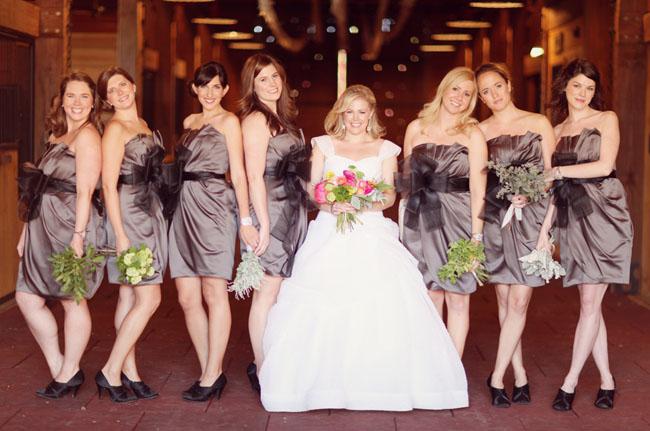 Bridesmaid Dresses, bridesmaid, dresses, silver, grey, black, sash, ribbon, cocktail