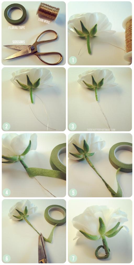 Hair, Tutorial for wrapping fresh flowers for hair