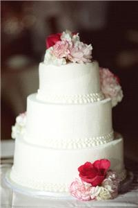 cake, white, flowers