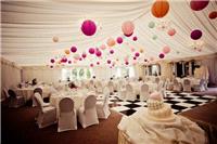 Decor & Event Styling. From the Crooked Cake to the coloured lanterns to the black and floor dancefl
