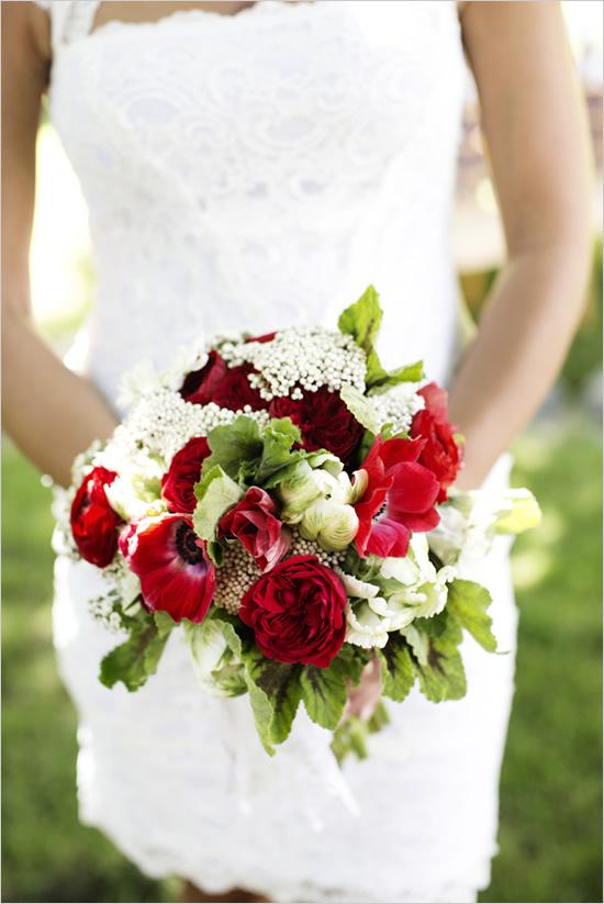 Bouquets, bouquet, flowers, red, white