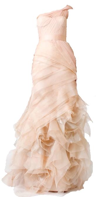 Dresses with Drama, Vera Wang Farrah Dress, pale pink, nude, ruffles