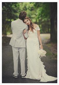Attire. wedding dress, white, long, texture, bouquet, hair, loose
