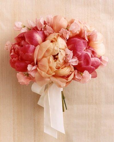 Flowers, flowers, bouquet, peach, pink