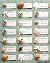 Decor & Event Styling. escort cards, shells, decor