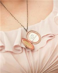 Stationery. Lockets containing personal messages for your bridesmaids! From Martha Stewart: http://b