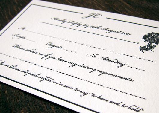 Couture Wedding Stationery, RSVP