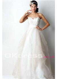 Bridal Dresses. Sweep Train Applique Zipper A-Line 2014 Wedding Dresses