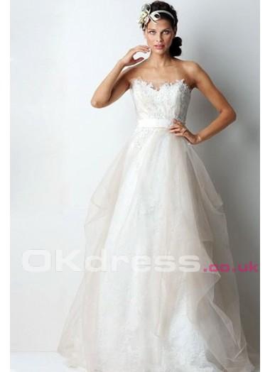 my love wedding dresses, Sweep Train Applique Zipper A-Line 2014 Wedding Dresses