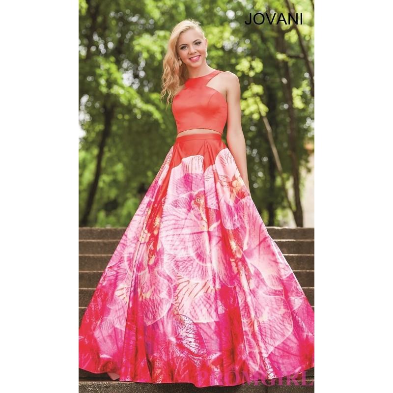 My Stuff, https://www.petsolemn.com/jovani/1191-long-a-line-pink-print-two-piece-prom-dress-by-jovan