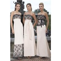 Charming Sheath/Column Strapless Appliques Lace Sashes/Ribbons Floor-length Satin Bridesmaid Dresses