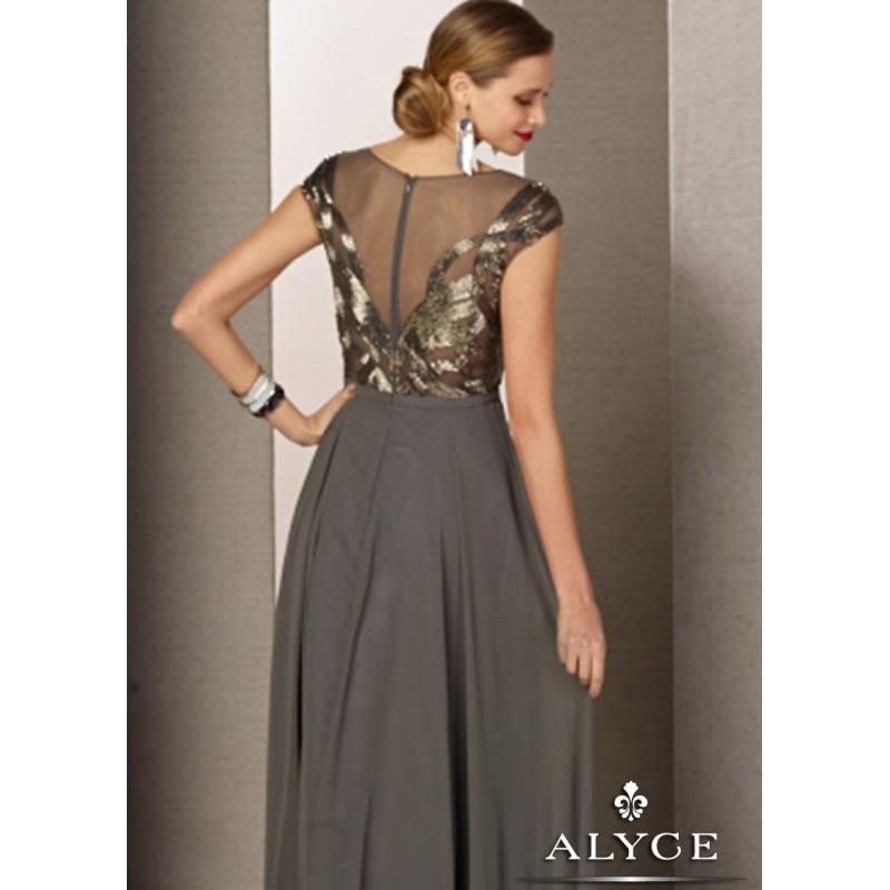 My Stuff, Black Label by Alyce 5613 Illusion Chiffon Gown - 2017 Spring Trends Dresses|Beaded Evenin