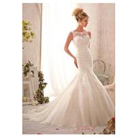 Elegant Tulle Bateau Neckline Natural Waistline Mermaid Wedding Dress - overpinks.com