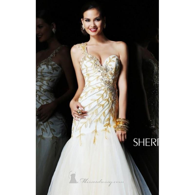 My Stuff, Asymmetrical One Shoulder Gown by Sherri Hill 1572 Dress - Cheap Discount Evening Gowns|Bo