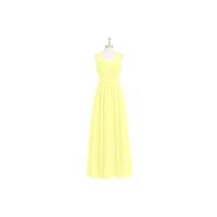 Daffodil Azazie Beverly - Chiffon And Lace Floor Length Side Zip V Neck Dress - The Various Bridesma